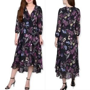 Ruffled Floral Midi Dress New
